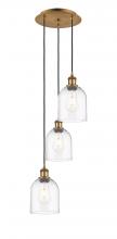  113B-3P-BB-G558-6CL - Bella - 3 Light - 12 inch - Brushed Brass - Cord hung - Multi Pendant