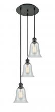  113B-3P-BK-G2812 - Hanover - 3 Light - 13 inch - Matte Black - Cord Hung - Multi Pendant