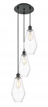  113B-3P-BK-G652-7 - Cindyrella - 3 Light - 14 inch - Matte Black - Cord Hung - Multi Pendant