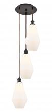  113B-3P-OB-G651-7 - Cindyrella - 3 Light - 14 inch - Oil Rubbed Bronze - Cord Hung - Multi Pendant