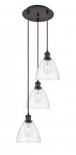  113B-3P-OB-GBD-752 - Bristol - 3 Light - 14 inch - Oil Rubbed Bronze - Cord Hung - Multi Pendant