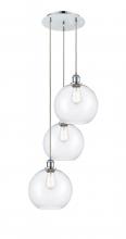  113B-3P-PC-G122-10 - Athens - 3 Light - 17 inch - Polished Chrome - Cord Hung - Multi Pendant