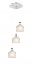  113B-3P-PC-G411 - Dayton - 3 Light - 12 inch - Polished Chrome - Cord Hung - Multi Pendant