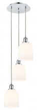  113B-3P-PC-G558-6GWH - Bella - 3 Light - 12 inch - Polished Chrome - Cord hung - Multi Pendant