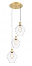  113B-3P-SG-G652-8 - Cindyrella - 3 Light - 15 inch - Satin Gold - Cord Hung - Multi Pendant