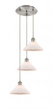  113B-3P-SN-G131 - Orwell - 3 Light - 15 inch - Brushed Satin Nickel - Cord Hung - Multi Pendant