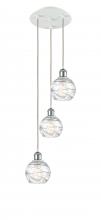  113B-3P-WPC-G1213-6 - Athens Deco Swirl - 3 Light - 12 inch - White Polished Chrome - Cord Hung - Multi Pendant