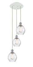  113B-3P-WPC-G362 - Waverly - 3 Light - 13 inch - White Polished Chrome - Cord Hung - Multi Pendant