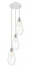  113B-3P-WPC-G652-7 - Cindyrella - 3 Light - 14 inch - White Polished Chrome - Cord Hung - Multi Pendant