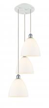  113B-3P-WPC-GBD-91 - Bristol - 3 Light - 16 inch - White Polished Chrome - Cord Hung - Multi Pendant