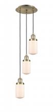  113F-3P-AB-G311 - Dover - 3 Light - 11 inch - Antique Brass - Cord hung - Multi Pendant