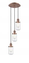  113F-3P-AC-G312 - Dover - 3 Light - 11 inch - Antique Copper - Cord hung - Multi Pendant