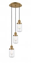  113F-3P-BB-G312 - Dover - 3 Light - 11 inch - Brushed Brass - Cord hung - Multi Pendant