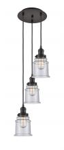  113F-3P-OB-G184 - Canton - 3 Light - 13 inch - Oil Rubbed Bronze - Cord hung - Multi Pendant