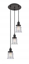  113F-3P-OB-G184S - Canton - 3 Light - 12 inch - Oil Rubbed Bronze - Cord hung - Multi Pendant