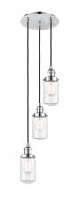  113F-3P-PC-G312 - Dover - 3 Light - 11 inch - Polished Chrome - Cord hung - Multi Pendant