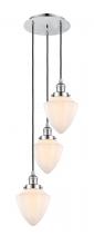  113F-3P-PC-G661-7 - Bullet - 3 Light - 14 inch - Polished Chrome - Cord hung - Multi Pendant