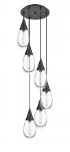  116-450-1P-BK-G450-6CL - Malone - 6 Light - 17 inch - Matte Black - Multi Pendant