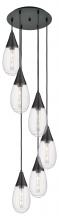  116-450-1P-BK-G450-6SCL - Malone - 6 Light - 17 inch - Matte Black - Multi Pendant