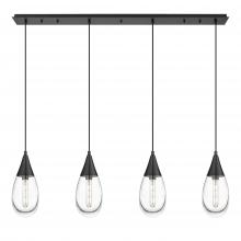  124-450-1P-BK-G450-6CL - Malone - 4 Light - 50 inch - Matte Black - Linear Pendant