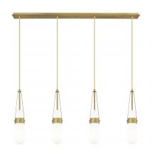 Innovations Lighting 124-452-1P-BB-G452-4GWH - Milan - 4 Light - 48 inch - Brushed Brass - Linear Pendant