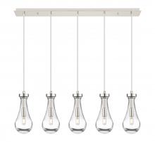  125-451-1P-PN-G451-5CL - Owego - 5 Light - 37 inch - Polished Nickel - Linear Pendant