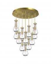  126-451-1P-BB-G451-5CL - Owego - 12 Light - 24 inch - Brushed Brass - Multi Pendant