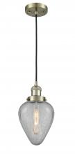  201C-AB-G165 - Geneseo - 1 Light - 7 inch - Antique Brass - Cord hung - Mini Pendant