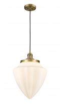  201C-BB-G661-12 - Bullet - 1 Light - 12 inch - Brushed Brass - Cord hung - Mini Pendant