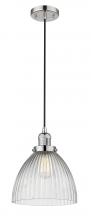  201C-PN-G222 - Seneca Falls - 1 Light - 10 inch - Polished Nickel - Cord hung - Mini Pendant