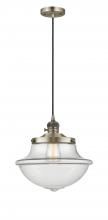  201CSW-AB-G542 - Oxford - 1 Light - 12 inch - Antique Brass - Cord hung - Mini Pendant