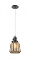  201CSW-OB-G146 - Chatham - 1 Light - 7 inch - Oil Rubbed Bronze - Cord hung - Mini Pendant