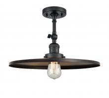  201F-BK-MFR-BK-16 - Railroad - 1 Light - 16 inch - Matte Black - Semi-Flush Mount