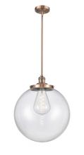  201S-AC-G202-16 - Beacon - 1 Light - 16 inch - Antique Copper - Stem Hung - Pendant