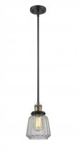  201S-BAB-G142-LED - Chatham - 1 Light - 7 inch - Black Antique Brass - Stem Hung - Mini Pendant