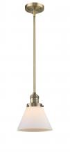  201S-BB-G41-LED - Cone - 1 Light - 8 inch - Brushed Brass - Stem Hung - Mini Pendant