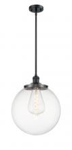  201S-BK-G202-14 - Beacon - 1 Light - 14 inch - Matte Black - Stem Hung - Pendant