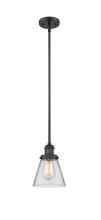  201S-BK-G62 - Cone - 1 Light - 6 inch - Matte Black - Stem Hung - Mini Pendant