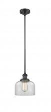  201S-BK-G72 - Bell - 1 Light - 8 inch - Matte Black - Stem Hung - Mini Pendant