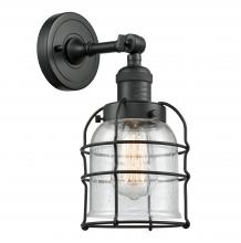  203-BK-G54-CE - Bell Cage - 1 Light - 6 inch - Matte Black - Sconce