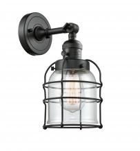  203SW-BK-G52-CE-LED - Bell Cage - 1 Light - 6 inch - Matte Black - Sconce