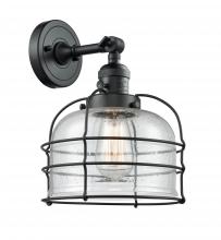  203SW-BK-G74-CE-LED - Bell Cage - 1 Light - 9 inch - Matte Black - Sconce