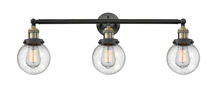  205-BAB-G204-6-LED - Beacon - 3 Light - 30 inch - Black Antique Brass - Bath Vanity Light