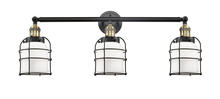  205-BAB-G51-CE - Bell Cage - 3 Light - 31 inch - Black Antique Brass - Bath Vanity Light