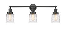  205-BK-G513 - Bell - 3 Light - 30 inch - Matte Black - Bath Vanity Light