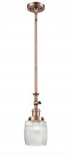  206-AC-G302 - Colton - 1 Light - 6 inch - Antique Copper - Stem Hung - Mini Pendant