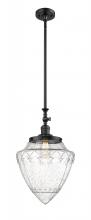  206-BK-G664-12 - Bullet - 1 Light - 12 inch - Matte Black - Stem Hung - Mini Pendant