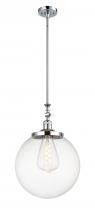 Innovations Lighting 206-PC-G202-14 - Beacon - 1 Light - 12 inch - Polished Chrome - Stem Hung - Mini Pendant