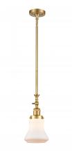  206-SG-G191 - Bellmont - 1 Light - 6 inch - Satin Gold - Stem Hung - Mini Pendant