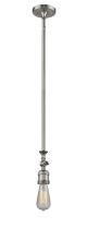  206-SN - Bare Bulb - 1 Light - 3 inch - Brushed Satin Nickel - Stem Hung - Mini Pendant